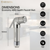 Economy ABS Health Faucet Gun with dimensions and features on a white background