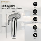 Axion ABS Health Faucet with dimensions and features