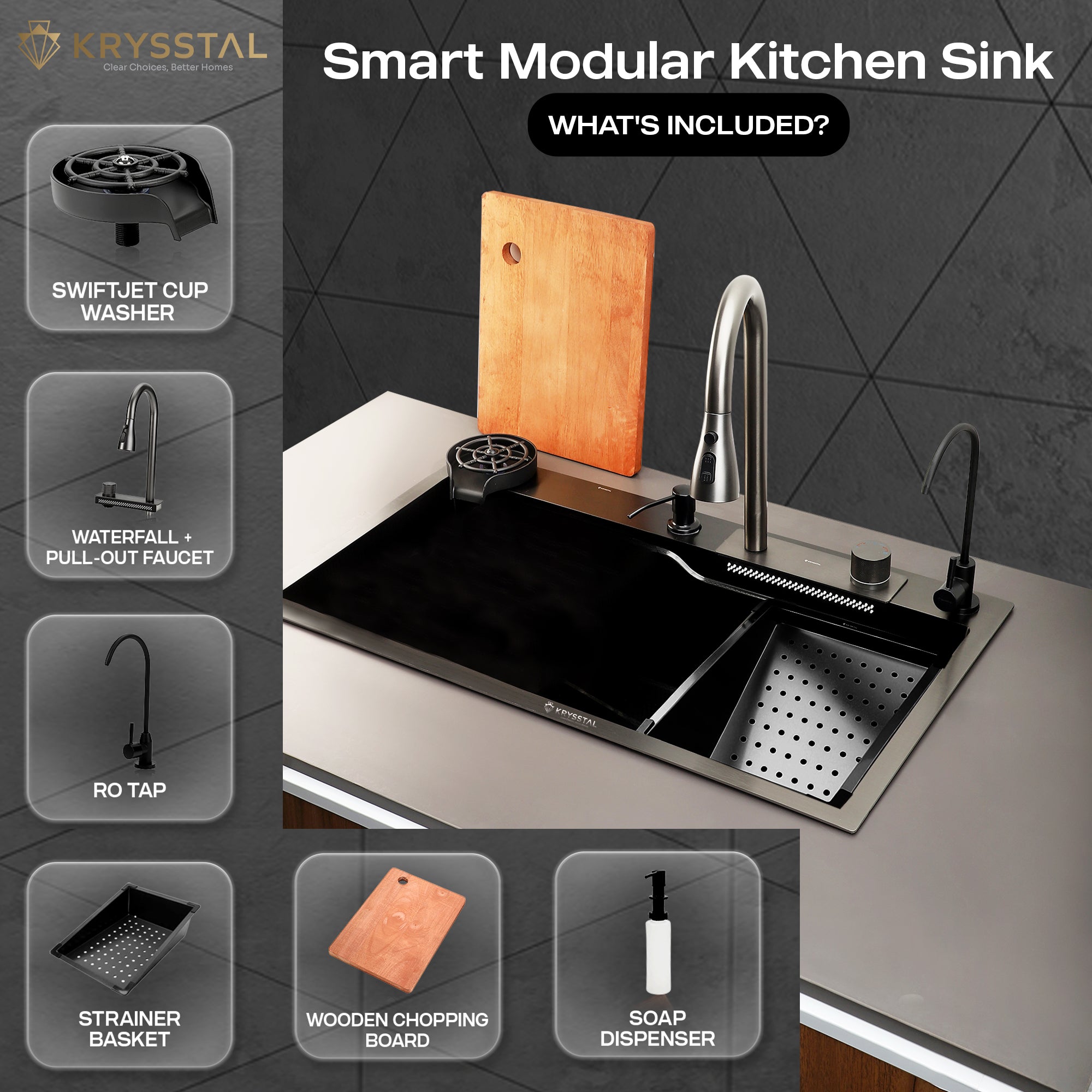 Smart Modular 304 SS Kitchen Sink 24