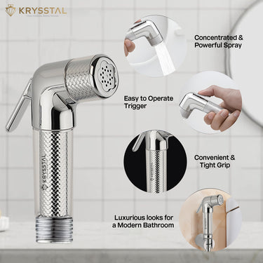 A silver health faucet with a handheld showerhead with 4 featured image.