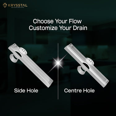 Vertiline 304-SS (36"x 4") Shower Drain Channel with Cockroach Trap - Side Hole