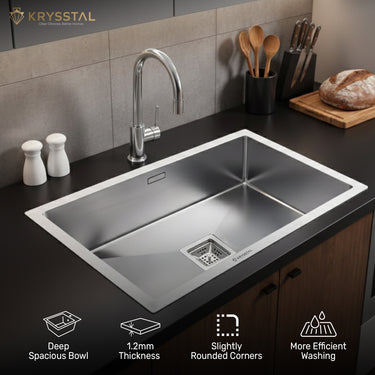 Handmade Nickle-Free SS Single Bowl (24x 18 x 10 inches) Kitchen Sink