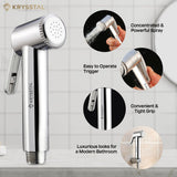 A silver-colored health faucet gun with 4 featured images made with a metallic finish.