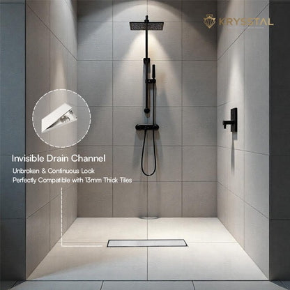 Tile-Insert 304-SS (48"x 4") Shower Drain Channel with Advanced Cockroach Trap