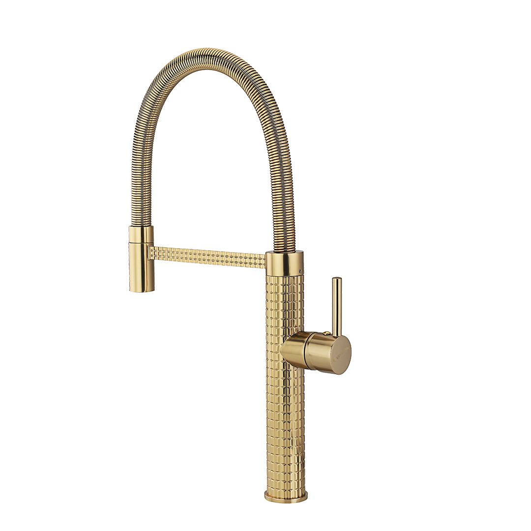 Regent Gold Flexible Pull-out Kitchen Sink Mixer Tap