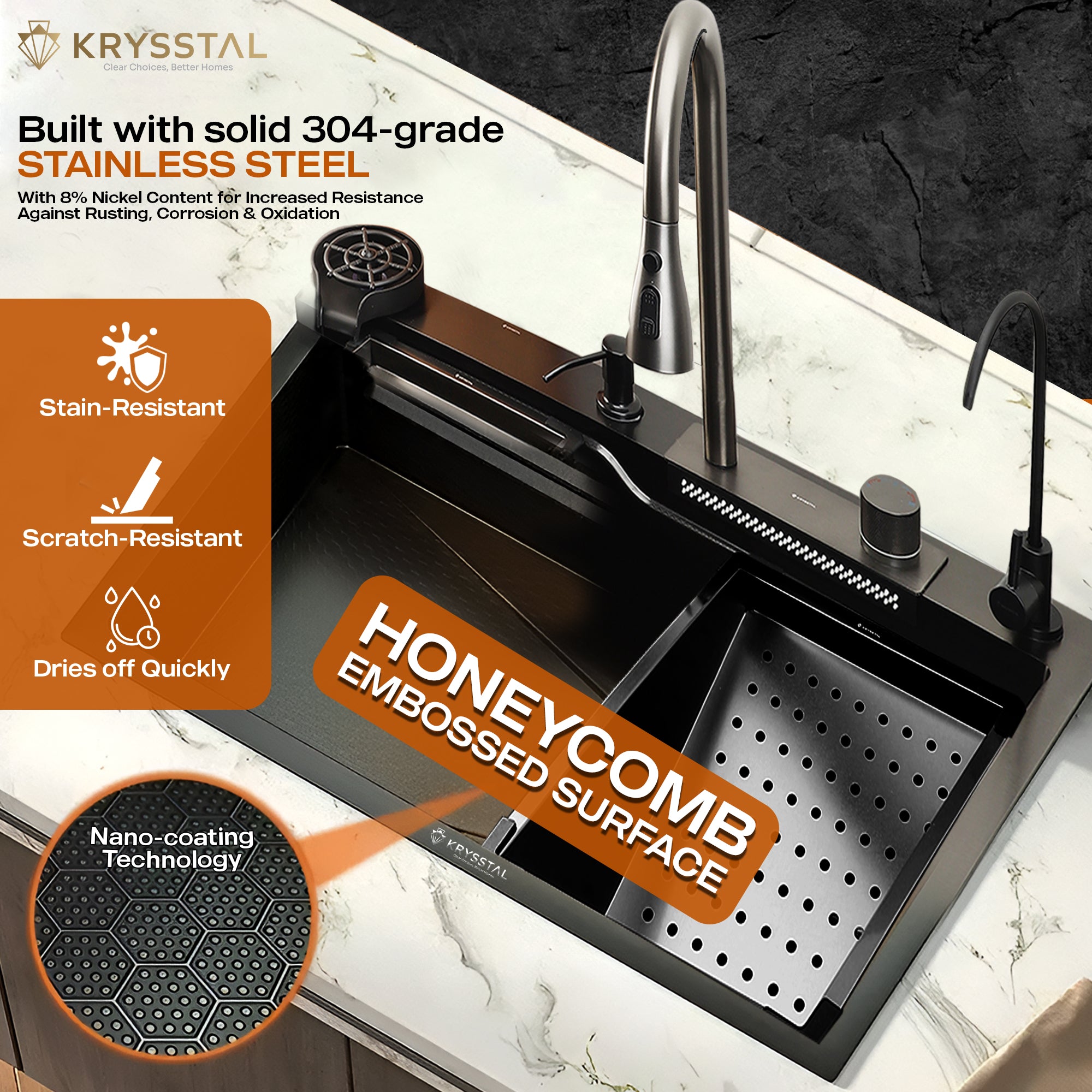 Smart Modular 304 SS Kitchen Sink 24