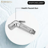 ABS Health Faucet Gun with whats included on a white background
