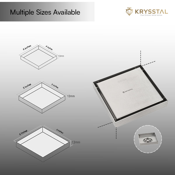 Tile-Insert 304-SS (6"x 6") Floor Drain with Advanced Cockroach Trap