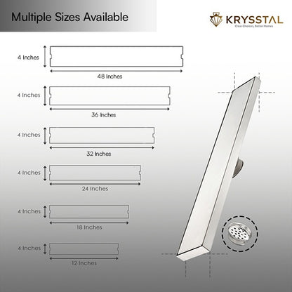 Tile-Insert 304-SS (36"x 4") Shower Drain Channel with Advanced Cockroach Trap