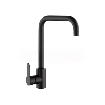 Rivera Black Kitchen Sink Mixer Tap with L-Bend Swivel Spout