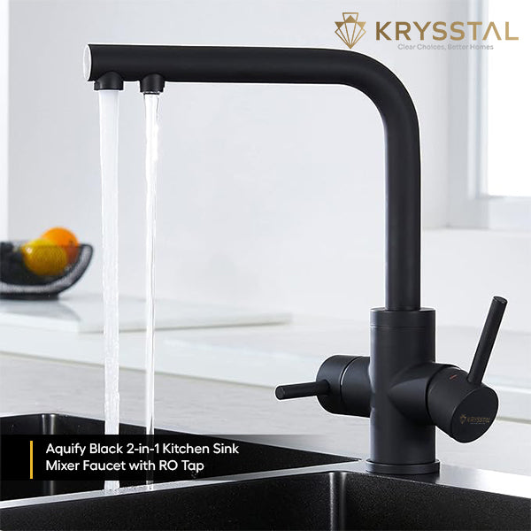 Aquify Black 2-in-1 Kitchen Sink Mixer Faucet with RO Tap