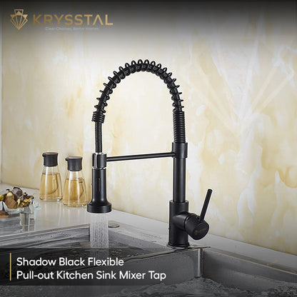 Shadow Black Flexible Pull-out Kitchen Sink Mixer Tap