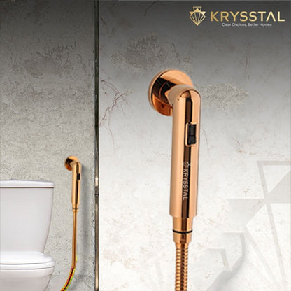 Rose Gold Magnetic ABS Health Faucet with 304-SS Shower Tube (1m) & No-Drill Wall Hook