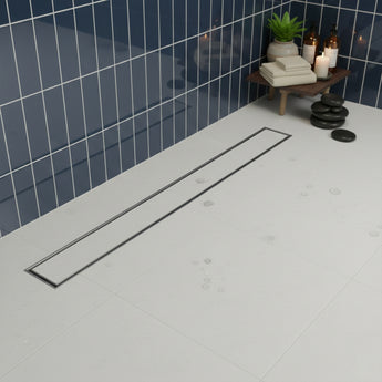 Tile-Insert 304-SS (36"x 4") Shower Drain Channel with Advanced Cockroach Trap - Center Hole