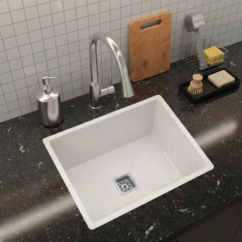Quartz Cera Dotted (18 x 16 x 8 Inches) Single Bowl Kitchen Sink