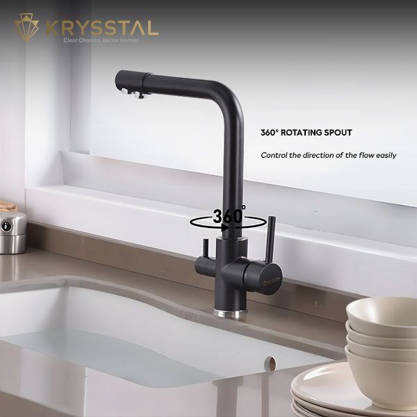 Aquify Black 2-in-1 Kitchen Sink Mixer Faucet with RO Tap