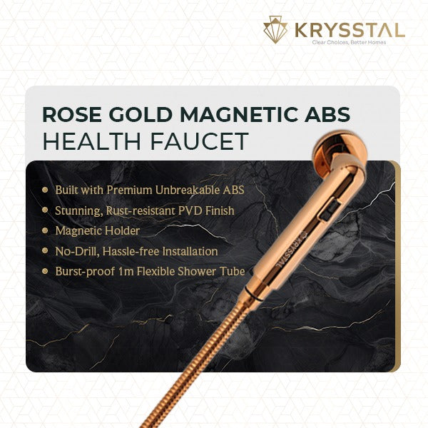 Rose Gold Magnetic ABS Health Faucet with 304-SS Shower Tube (1m) & No-Drill Wall Hook