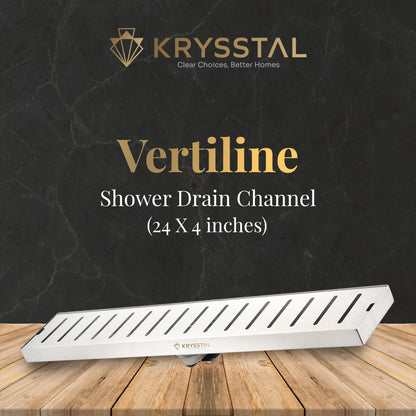 Vertiline 304-SS (24"x 4") Shower Drain Channel with Cockroach Trap