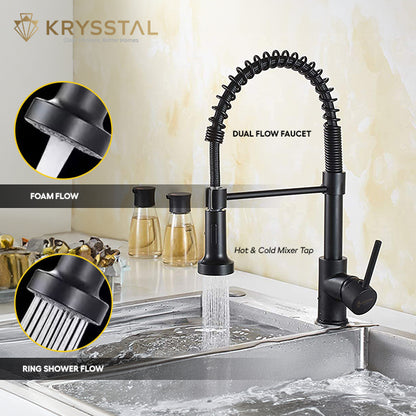 Shadow Black Flexible Pull-out Kitchen Sink Mixer Tap