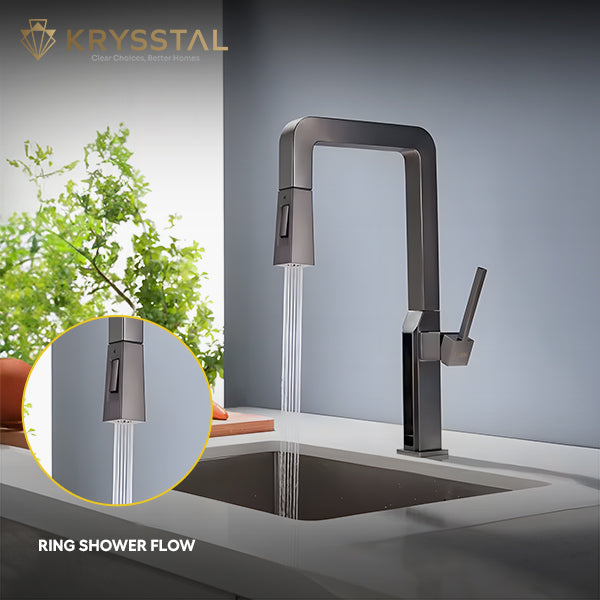 Squareline Digital Pull-out Kitchen Sink Mixer Tap