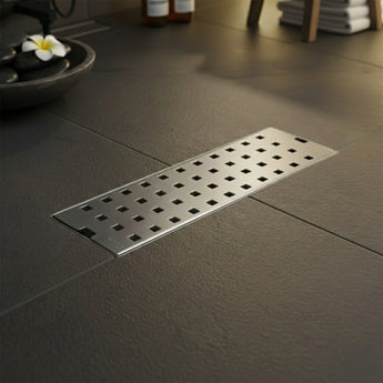 Quattro 304-SS (12"x 4") Shower Drain Channel with Cockroach Trap - Center Hole
