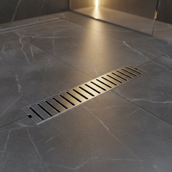 Vertiline 304-SS (18"x 4") Shower Drain Channel with Cockroach Trap - Side Hole