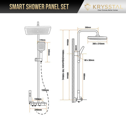 Oceanus Multi-functional Shower Panel Complete Set