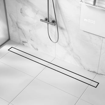 Tile-Insert 304-SS (48"x 4") Shower Drain Channel with Advanced Cockroach Trap - Side Hole