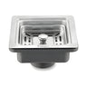 Stainless steel sink drain with Krysstal branding on a white background
