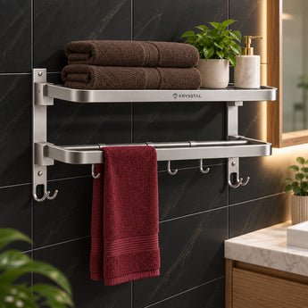 TwinFlex 304-SS Dual Foldable Towel Rack (24 Inches)