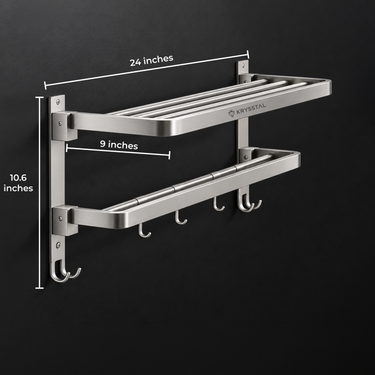 TwinFlex 304-SS Dual Foldable Towel Rack (24 Inches)