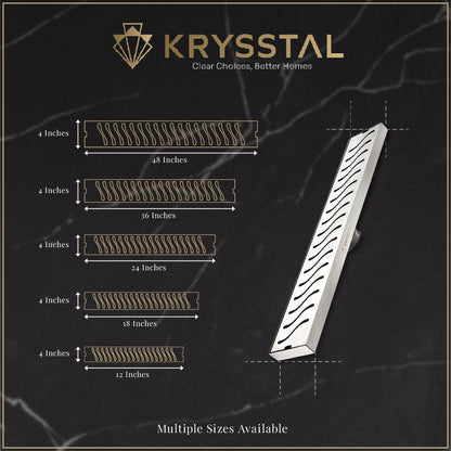 Ripple 304-SS (24"x 4") Shower Drain Channel with Cockroach Trap