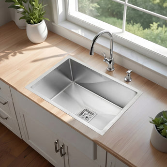 Handmade 304-SS Single Bowl (21x 18 x 10 inches) Kitchen Sink